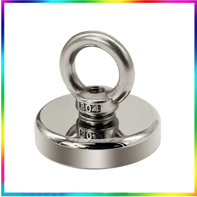 

Super Strong Neodymium Fishing Magnets Heavy Duty Rare Earth Magnet with Countersunk Hole Eyebolt for Salvage Magnetic Fishing