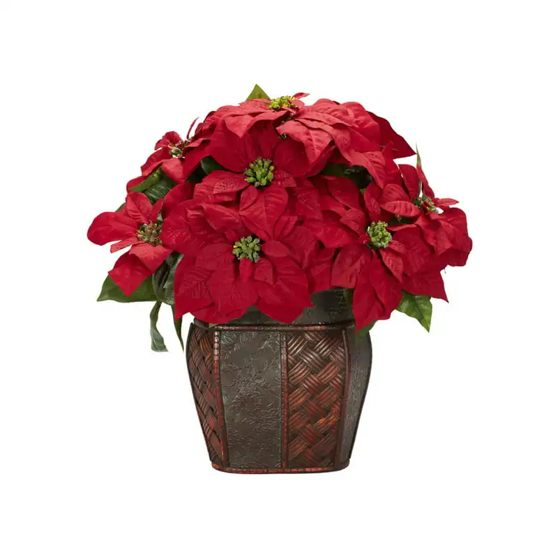 

With Decorative Vase Artificial Flower Arrangement, Red