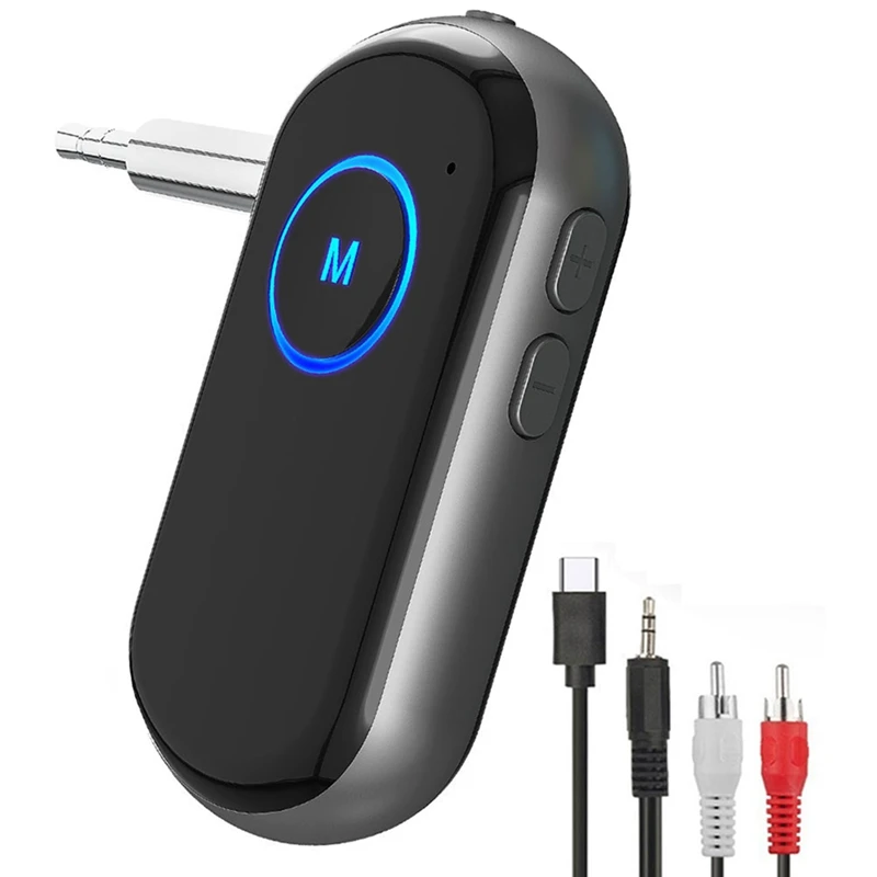 

Bluetooth 5.0 Transmitter Receiver 3.5mm AUX Jack HiFi Music Wireless Audio Adapter Handsfree Car Kit for TV Speaker