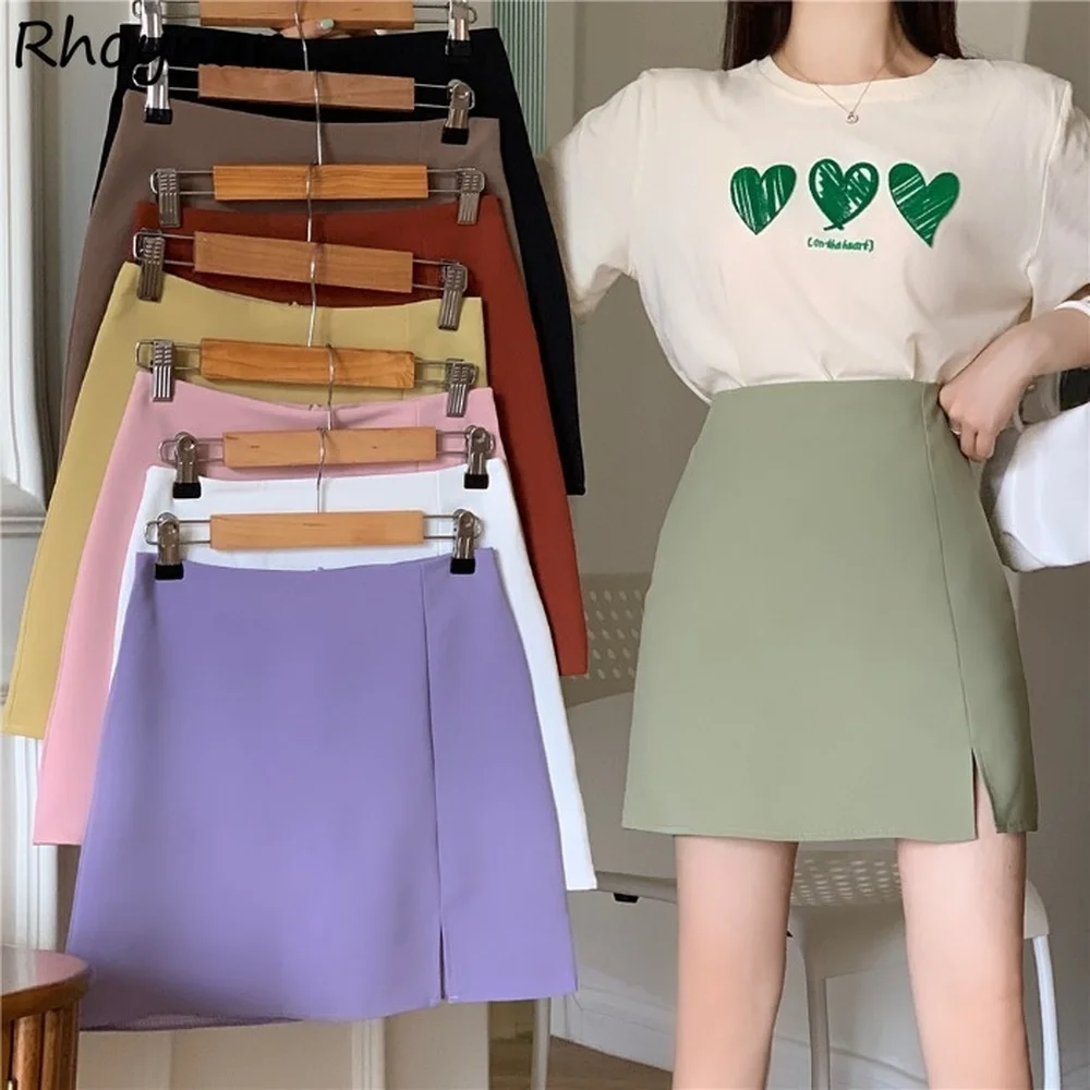 8 Colors Mini Skirts for Women High Waist A-line Vintage Harajuku Y2k Summer Females College Aesthetic Korean Style Sexy Cute
