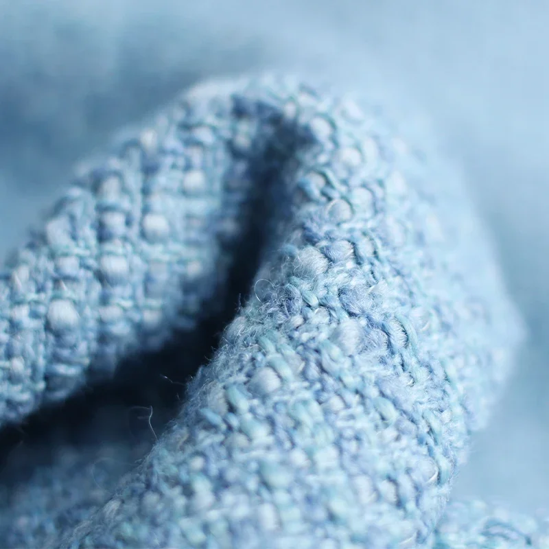 Тканевая твидовая ткань Redraspberry синего цвета тканевая материал одежды осеннее