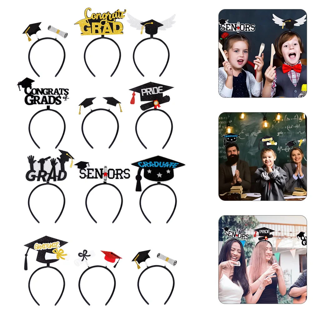 

Graduation Hair Headband Ornament Hoops Band Partyhoop Clasp Grad Decoration