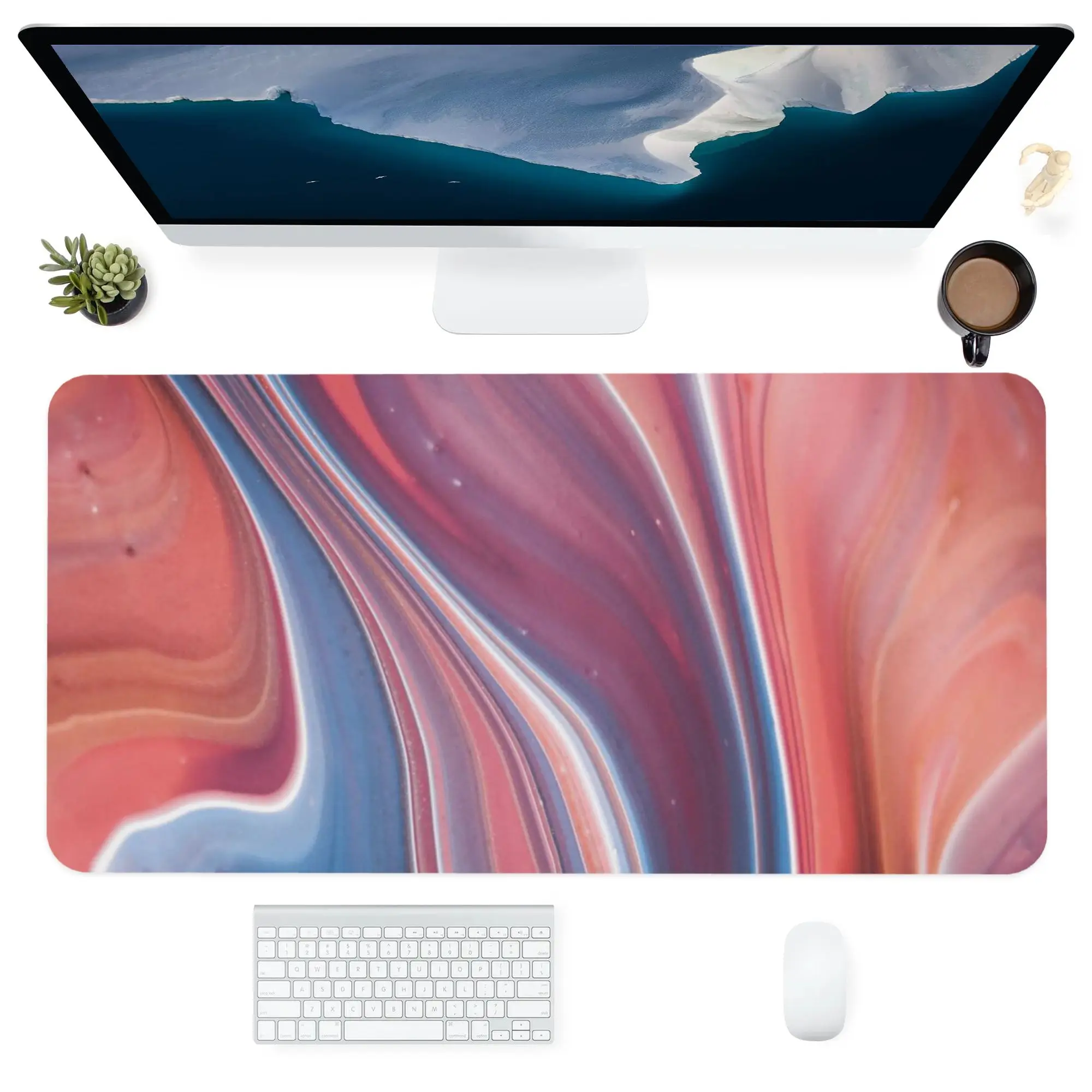 

Большой коврик для мыши в полоску серии Art, прямоугольная нескользящая резиновая основа, коврик для настольного компьютера, ноутбука