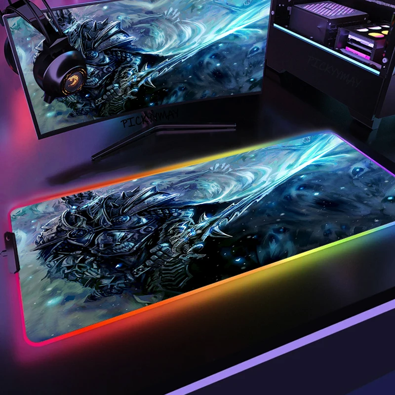 

World Of Warcraft Large RGB Mouse Pad Gaming Mousepad LED Mouse Mat Gamer Mousepads 900x400 PC Desk Pads RGB Keyboard Mats