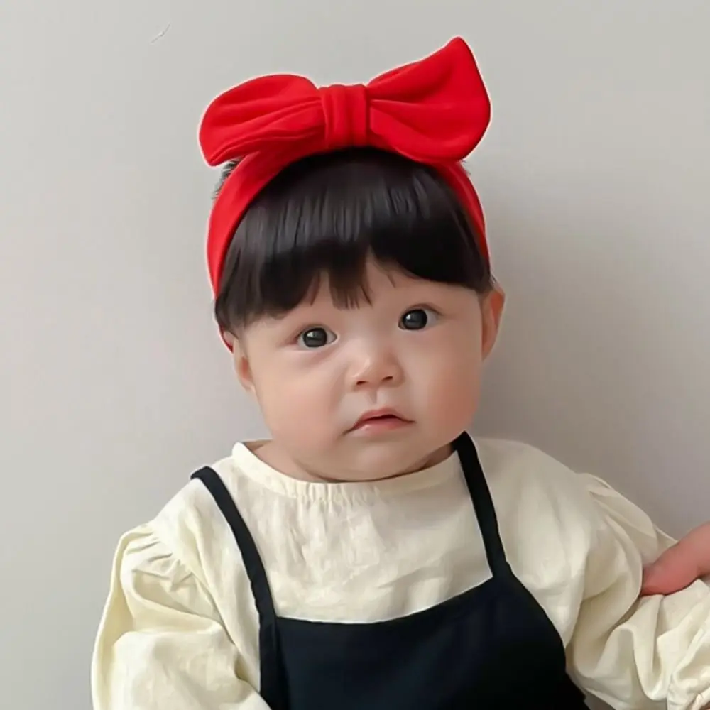 

Soft Decor Synthetic Kids Newborn Baby Headwear Princess Wig Headband Toddler Neat Bang Baby Bowknot Headband Wig