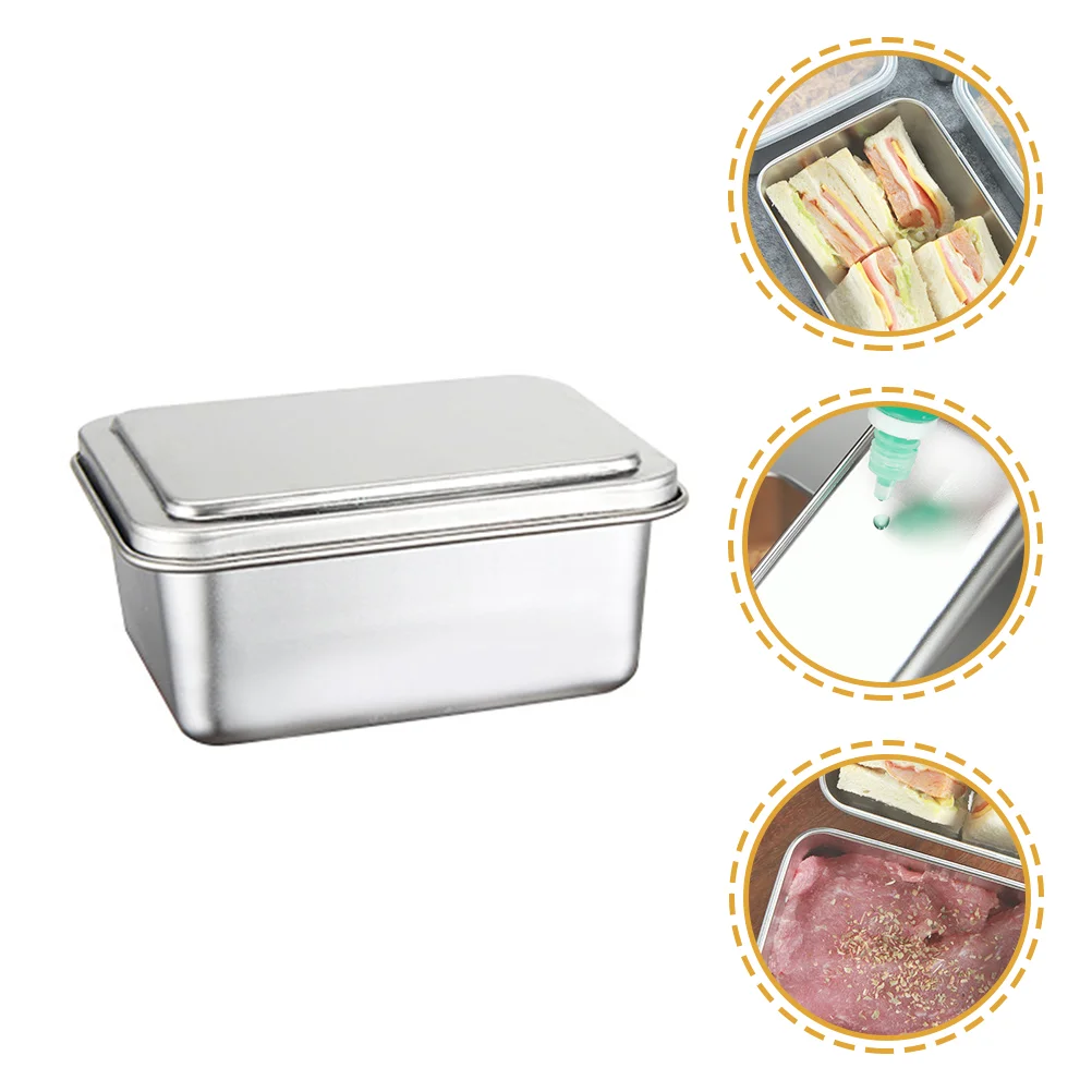 

Stainless Steel Box Fresh Preservation Box Portable Lunch-box Sealed Box with Cover