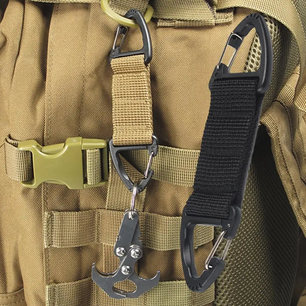 

2 Pcs/Set Backpack Triangle Buckles Carabiner Stainless Keep Keys Hanging Outdoor Key Hooks Triangle Buckles for Climbing