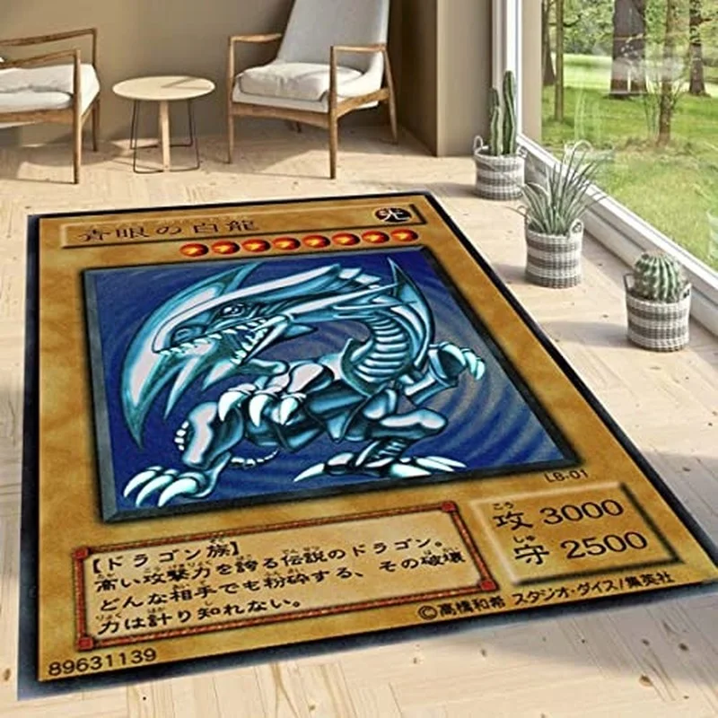 

Blue-Eyes White Dragon Carpet Anime Card Printing Carpet Boy Children's Room Carpet Living Room Bedroom Decorative Floor Mat