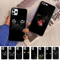 toplbpcs black cat staring eye on phone case for iphone 11 12 13 mini pro max 8 7 6 6s plus x 5 se 2020 xr xs case shell