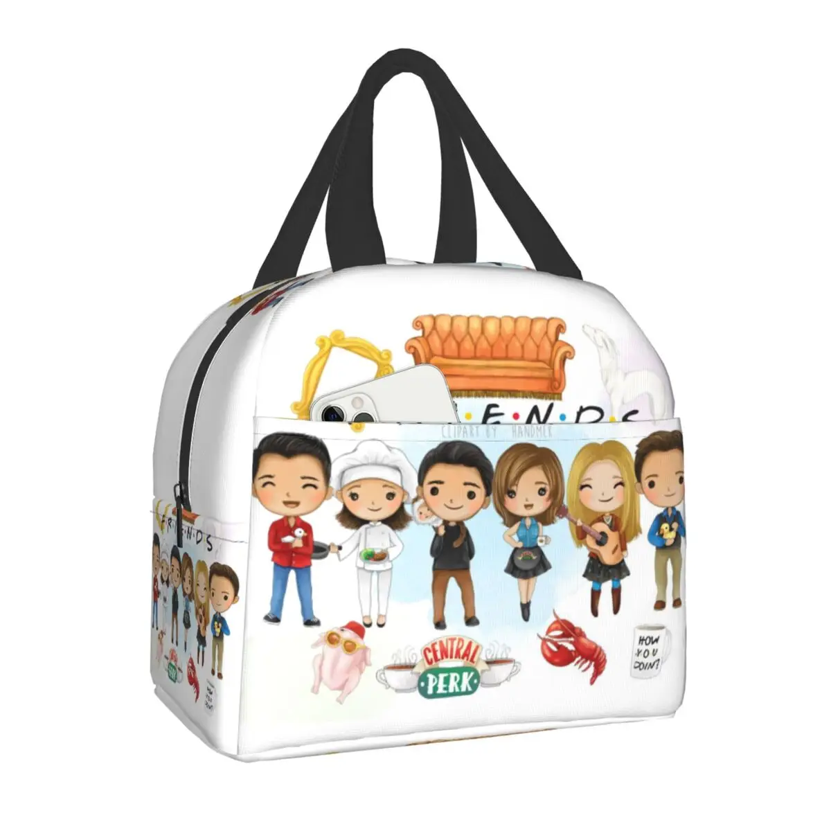 

Классическая изолированная сумка для обедов для шоу и ТВ для друзей, Женская водонепроницаемая Термосумка, сумка для обеда, для офиса, работы, школы, пикника, коробка для бенто