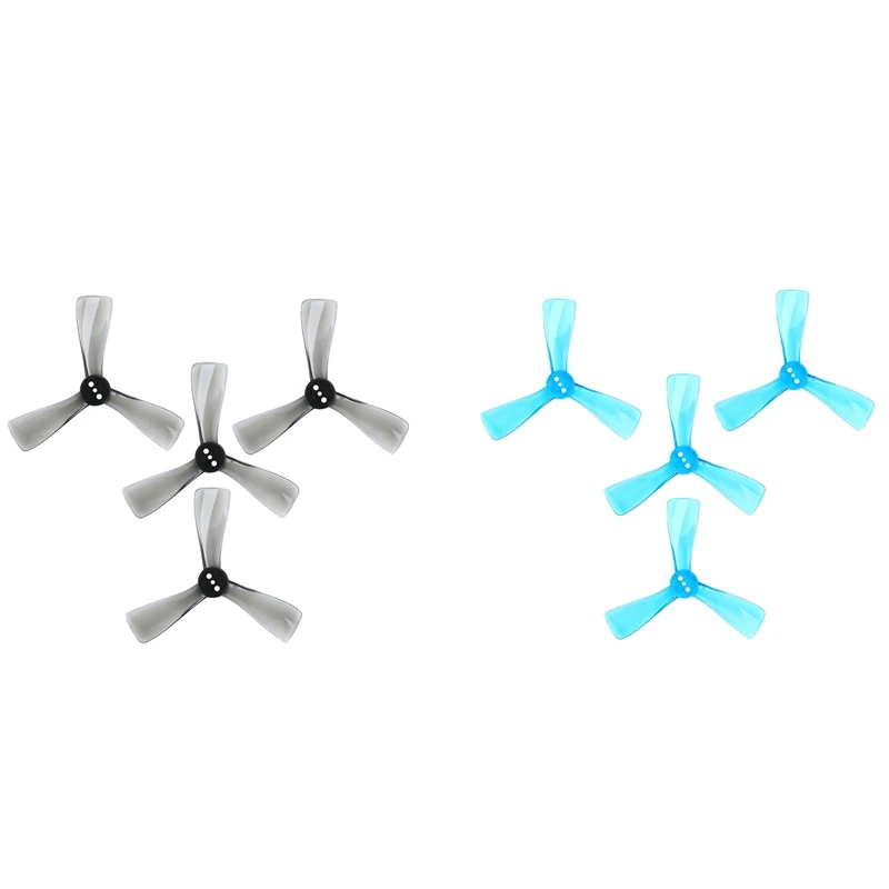 

HTHL-4Pair For Nazgul Cine 2525 2.5Inch Tri-Blade/3 Blade Propeller Prop CW CCW For FPV Protek25 Drone Part-Gray & Blue