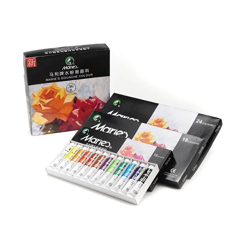 

12/18/24/36 color art gouache paint set 12ml advertising paint set