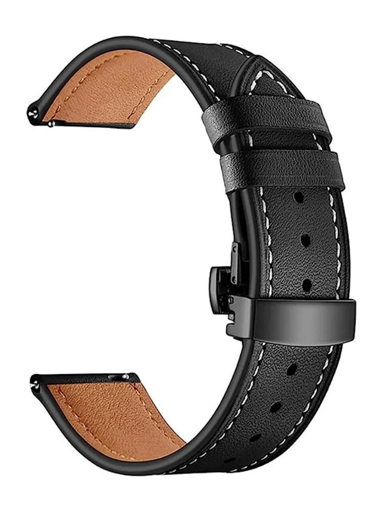 

20mm 22mm Band For Samsung Galaxy watch 6/5/pro/4/classic/active 2/sport Leather bracelet correa Huawei GT/2/2e/3/4 strap