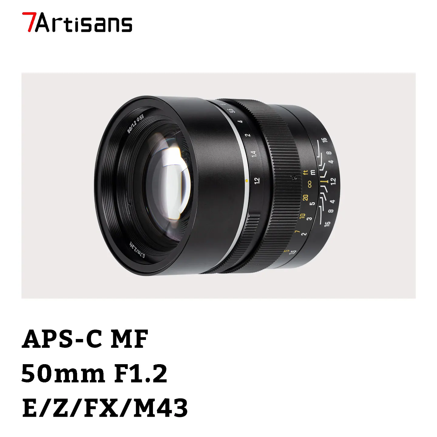 Фото 7artisans 50 мм F1.2 APS-C Портретный объектив с ручной фокусировкой MF для Sony E Nikon Z Fuji X Olympus M43 A6400 A5100 NEX Z6 Z7 ZF XT30 XM5 №1
