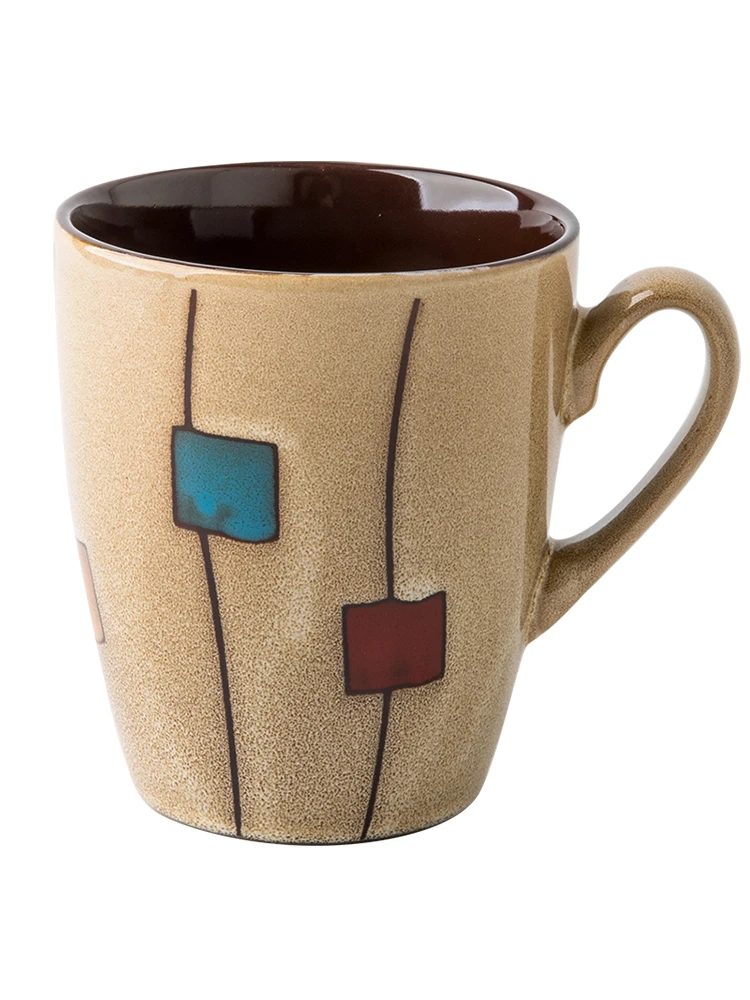 Керамическая чашка в американском стиле с ложкой 350 мл