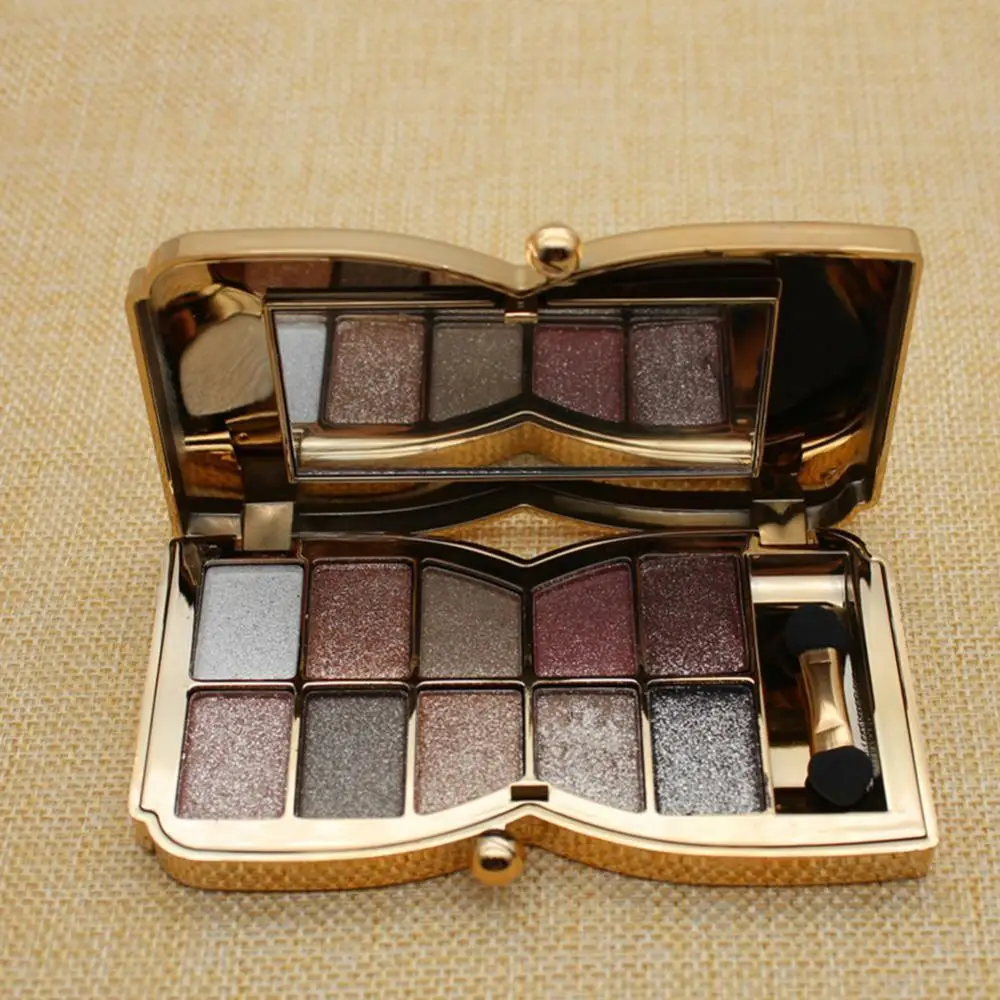 Makeup Powder Shimmers Smooth Eyeshadow Palette 10 Colors Brightening Smokey Makeup