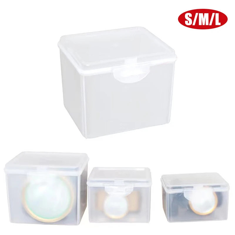 

1pc Flip Storage Box Transparent Desktop Storage Box LED Headlight Packaging Box Wearing Headlight Plastic Box