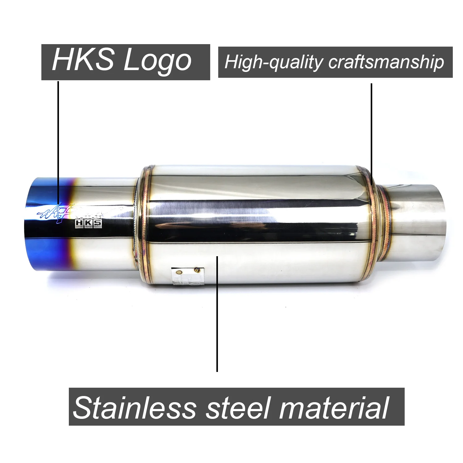 Фото Глушитель HKS Outlet 101 мм/4 дюйма, модифицированный, прямой, с глубоким звуком при высоких оборотах, в стиле JDM №3