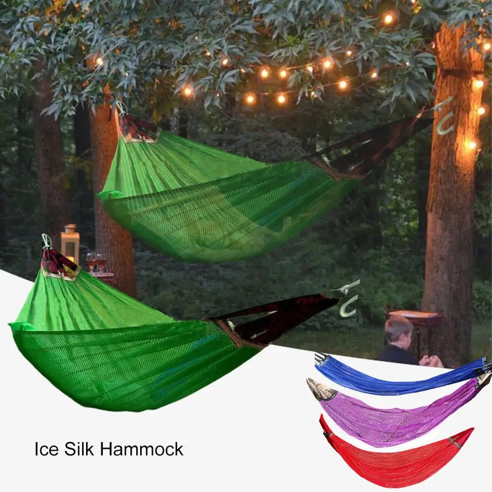 1/2 человек сетчатый Шелковый гамак дышащий кровать шелковая уличная подвесная