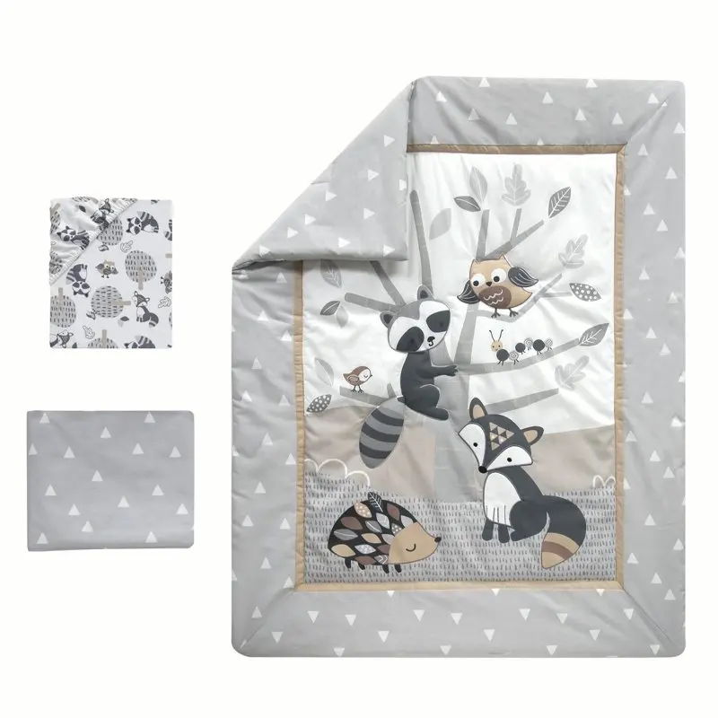 

Little Rascals 3 Piece Gray Crib Bedding Set