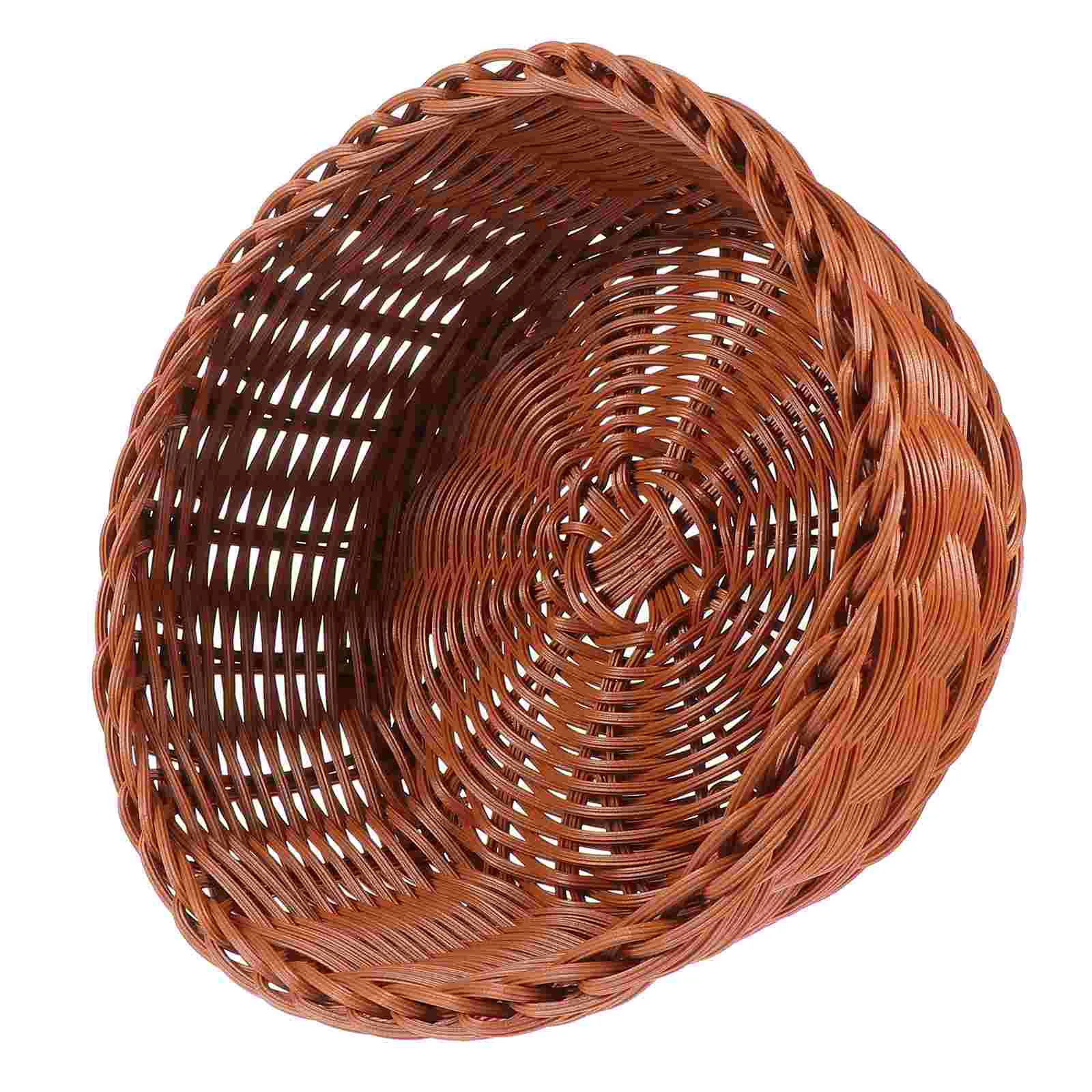 

1Pc Rattan Lundary Basket Fruit Strage Basket Jewelry Storage Basket Desktop Snacks Basket Cosmetics Storage Organizer