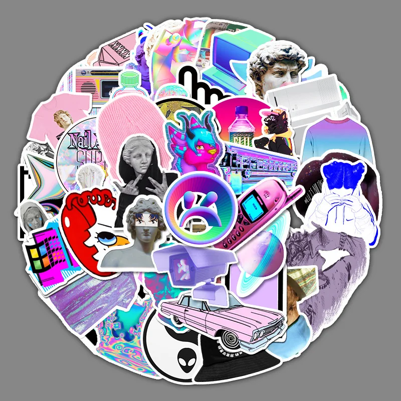 58 шт. стикеры с граффити &quotПаровая волна&quot Давида &quot водонепроницаемые