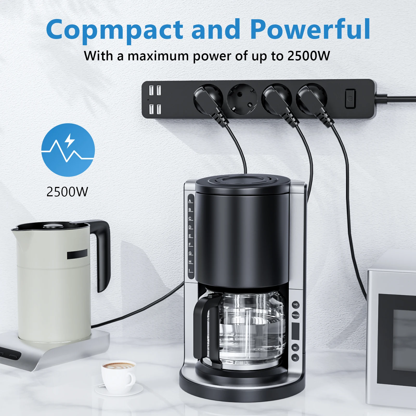 Удлинитель электрический JINGMIN с выключателем удлинитель питания для дома и офиса