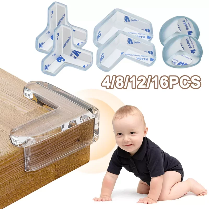

4/8/12/16Pcs Table Silicone Corner Edge Protection Cover Soft Transparent Desk Edge Corner Child Baby Safety Protector Home Tool