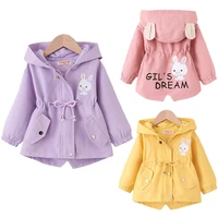 girls jacket 1 6 year baby spring autumn casual windbreaker kid outerwear cute rabbit hooded baby toddler coat children clothing