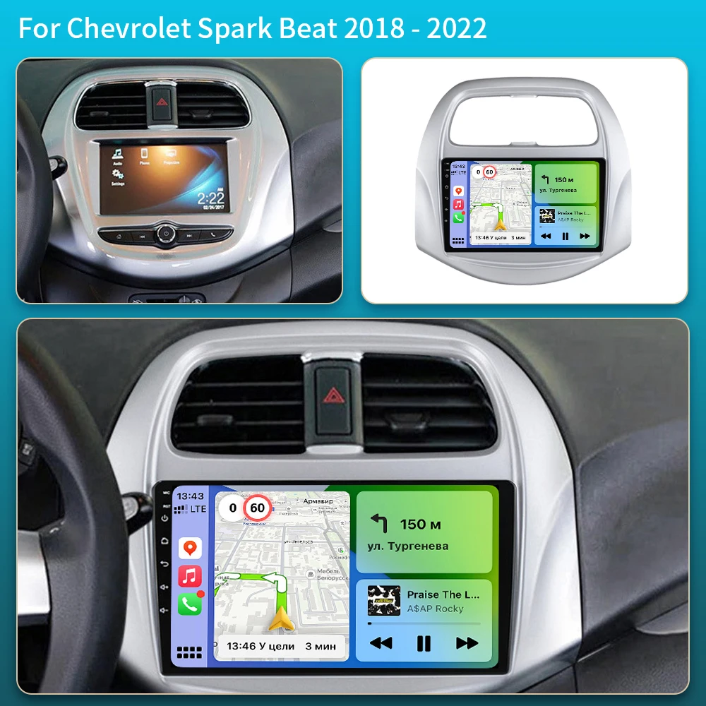 Фото 5G для CHEVROLET Spark Beat 2018 2019-2022 Мультимедийный стерео Автомобильный DVD BT-плеер Навигация GPS Радио 5G WIFI Carplay Без 2din DVD №2