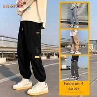 men cargo pants hip pop many pockets joggers sweat pants men new fashion loose ribbons casual pants high quality brand trousers