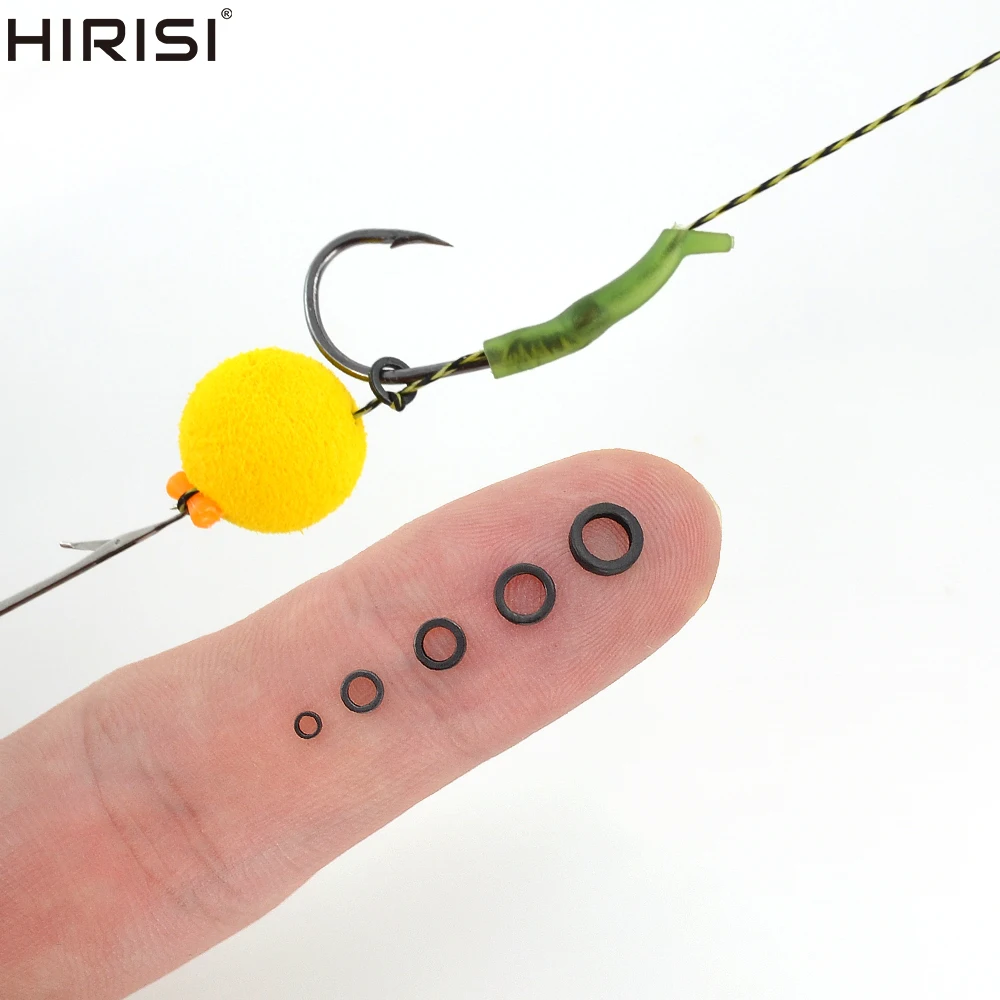 60 Piece Carp Fishing Round Rig Rings For Hook Link O rings 2.0mm 3.1mm 3.7mm 4.4mm 5.1mm