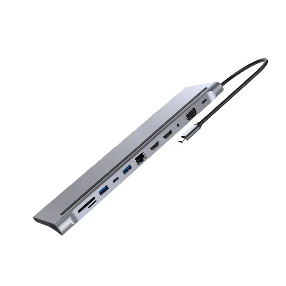 

12 in1 Type-C HDMI Network Card PD Hub Laptop Docking Station