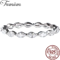 trumium real 925 sterling silver rings for women trendy geometric zircon ring exquisite engagement wedding bands fine jewelry