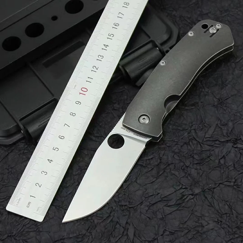 

SPY C186TI Pocket Folding Knife Titanium Handle CTS XHP Steel Blade Tactical Survival Knife Outdoor Camping EDC Multi Tools