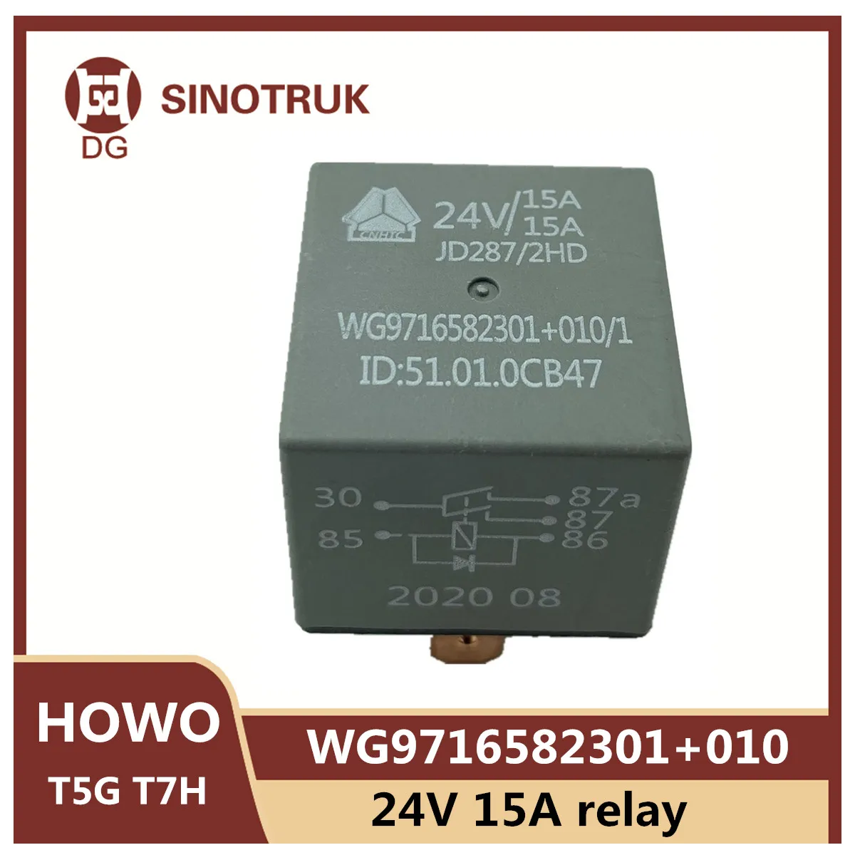 

Реле WG9716582301 + 010 для распределительной коробки Sinotruk Howo T5G T7H, двойная, 24 В, 15 А