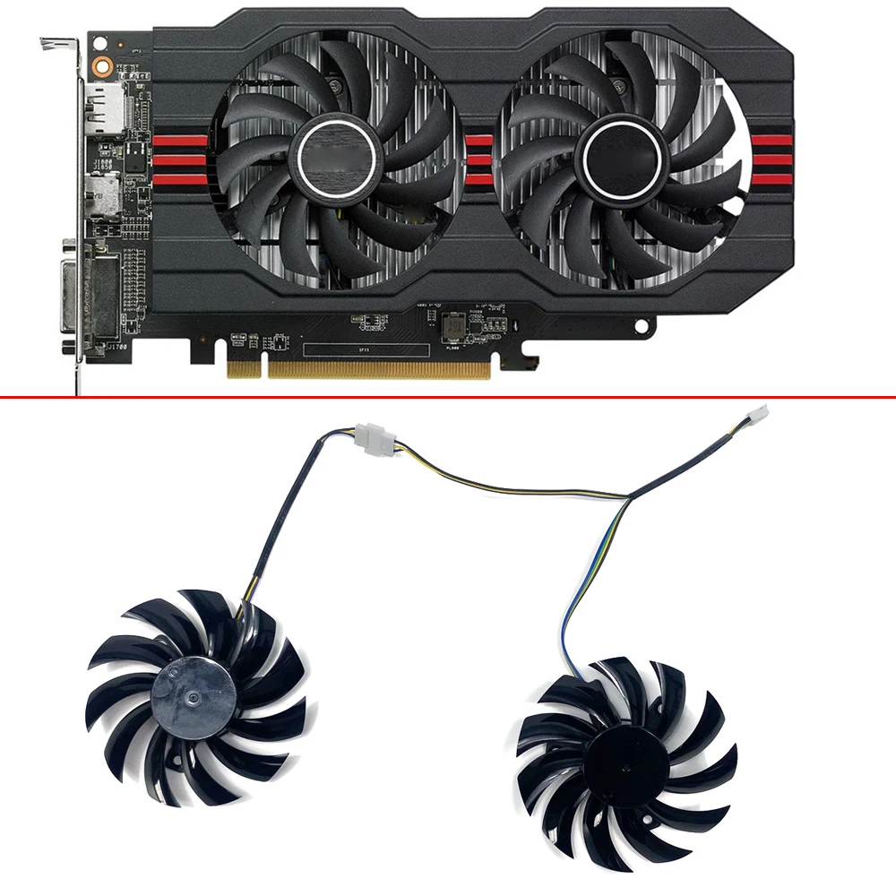 Новые вентиляторы для охлаждения GTX 750Ti RX 560, 2 шт., вентилятор для графической карты ASUS, видеокарты, вентилятор для графической карты FD7010H12S, 4 контакта