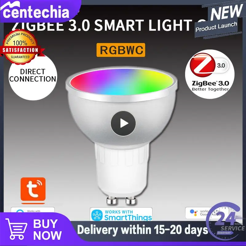 

1~8PCS Smart Led Light Bulb Zigbee 3.0 Rgbcw Smart Light Bulb Voice Control Work With Alexa Google Home Led Lamp Smart Home Tuya