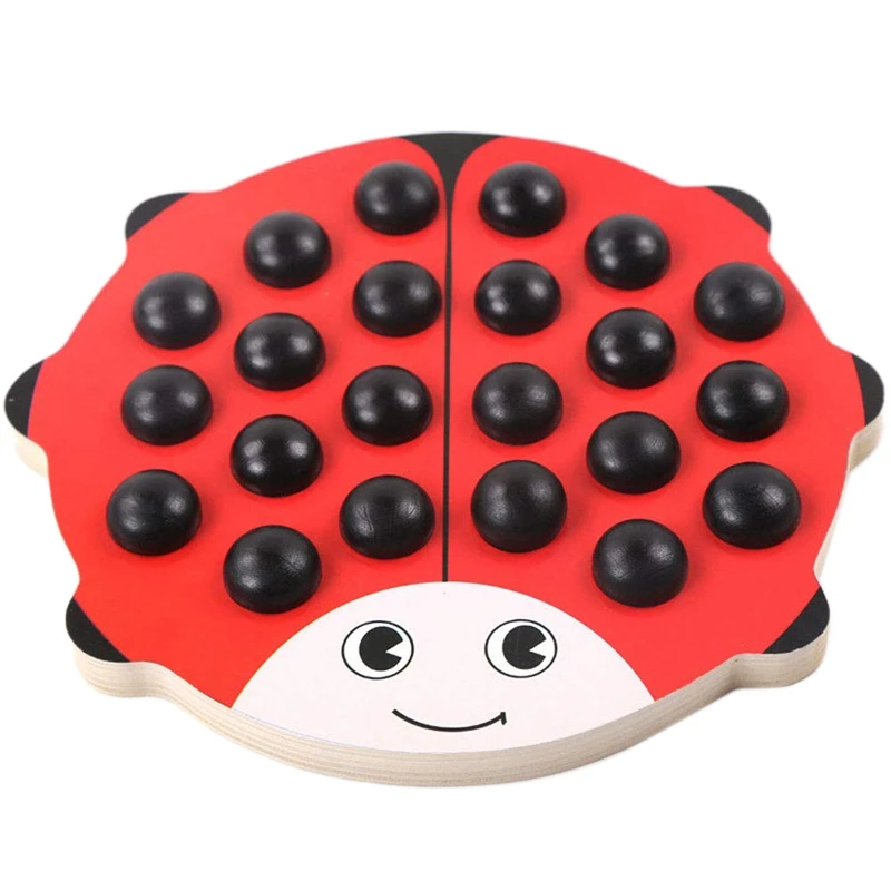 

Kids Wooden Memory Chess Puzzle Toy Ladybug Baby Color Cognition Toy Cartoon Jigsaw Puzzle Learning Toys For Children
