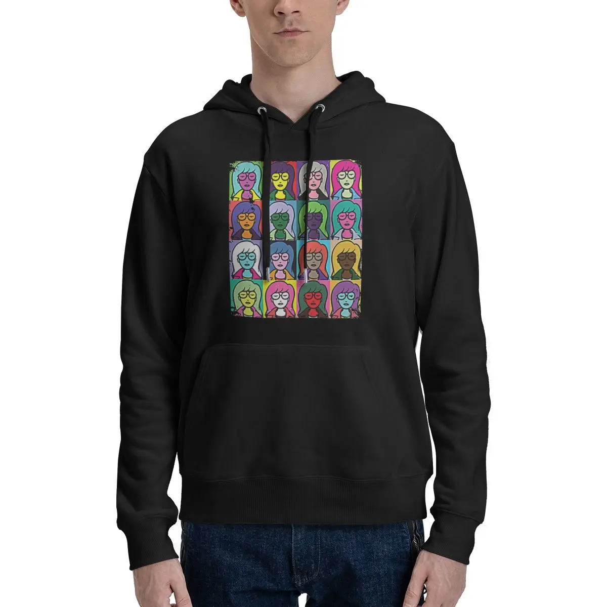 Мужская толстовка с капюшоном американским принтом 2024