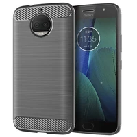 shockproof carbon fiber case for moto g5s plus g5s brushed texture rubber silicone case for moto g5s plus soft phone cover