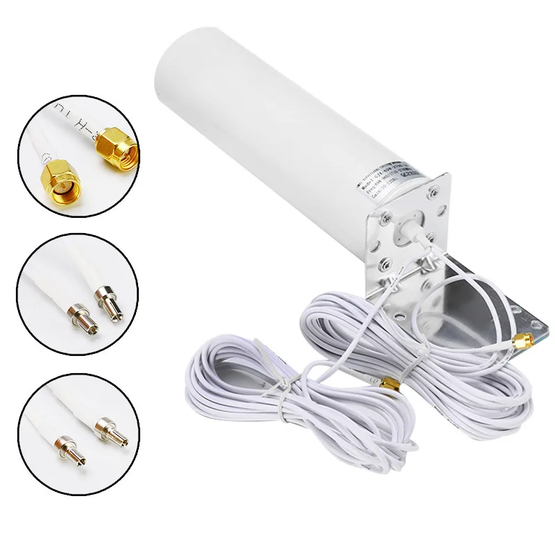 4G LTE MIMO Antenna Outdoor Waterproof Aerial SMA Male CRC9 TS9 Connector With Dual 5M Meter Extension Cable for Router Modem