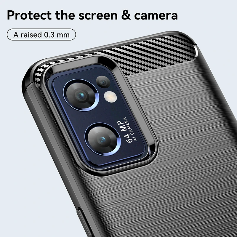 For Cover Oppo Find X5 Lite Case For Oppo Find X5 Lite X5Pro Bumper Silicone Carbon Fiber Back Case For Oppo Find X5 Lite Cover