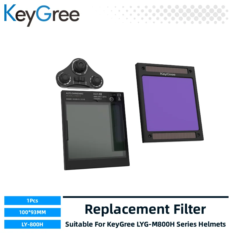 KEYGREE Solar Auto Darkening Filter Lens Replaceable ADF for