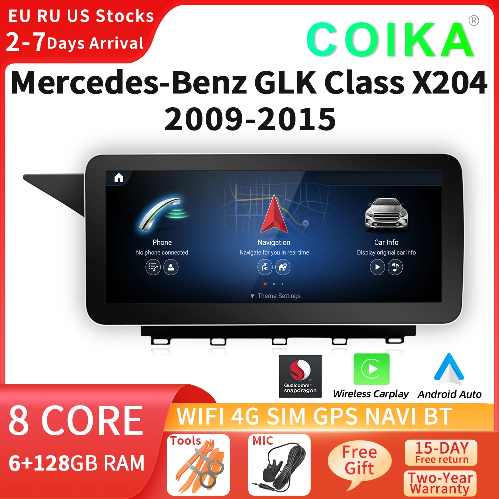 

Android 12 System Car Multimedia Stereo For Mercedes GLK X204 2008-2015 BT Carplay WIFI 4G SIM IPS Touch Screen GPS Navi 8 Core