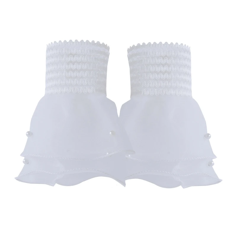 

Съемные плиссированные расклешенные рукава накладные манжеты жемчужные украшения плиссированный браслет Декоративные Женские аксессуар...