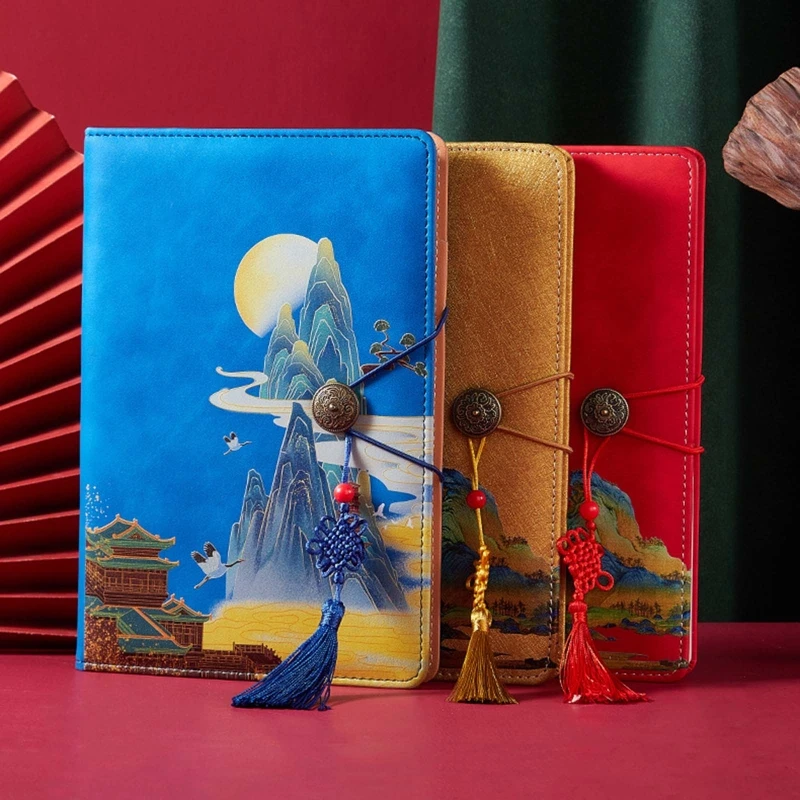 

Vintage Art Diary Notebook Ink-proof Planner Journal Notepad A5 Size 100 Sheets Thick Paper for School Office Supplies E8BE