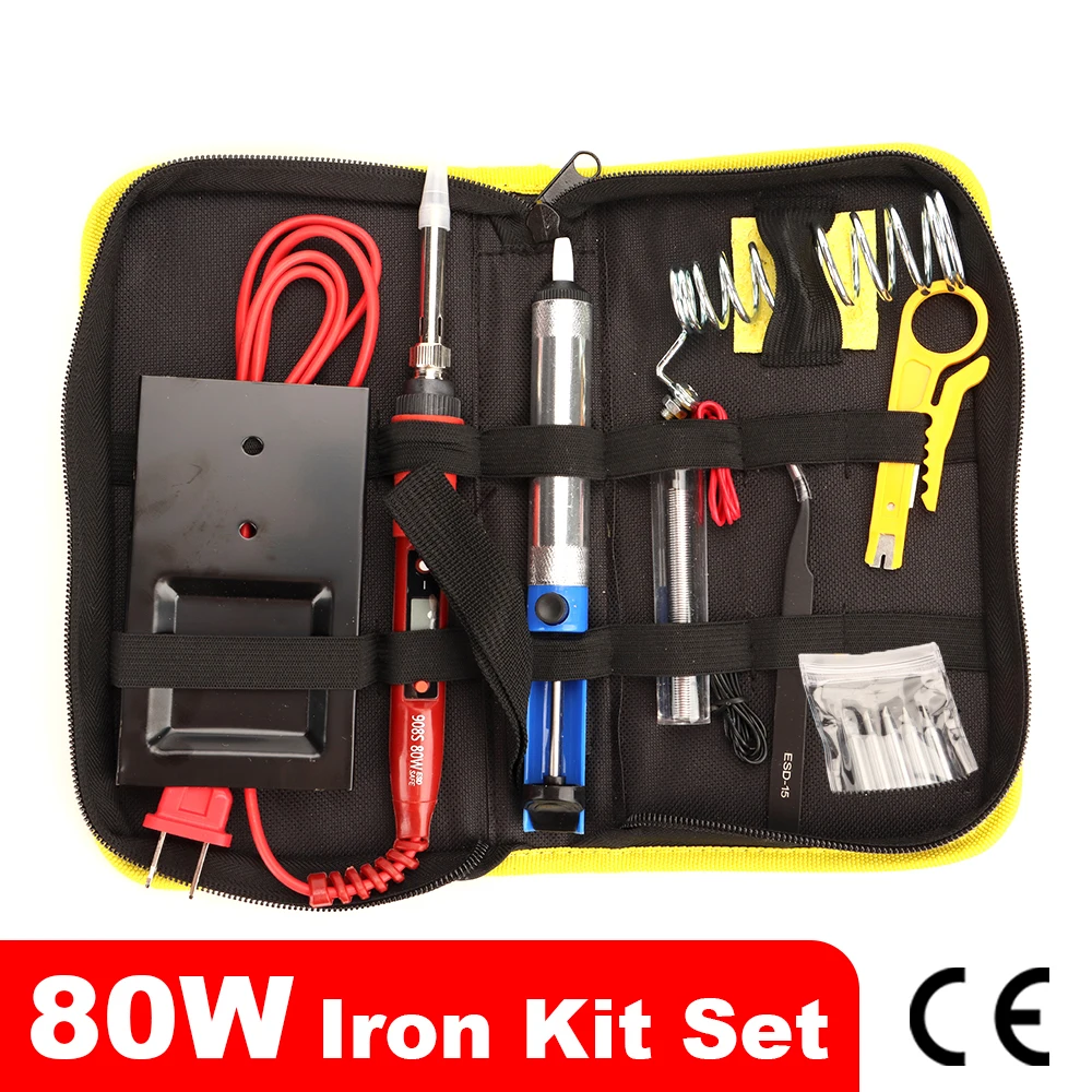 80W 908-S Soldering Iron Kit Set Digital LCD Switch Welding Iron Temperature Adjustable Electric Tools Soldering Tips