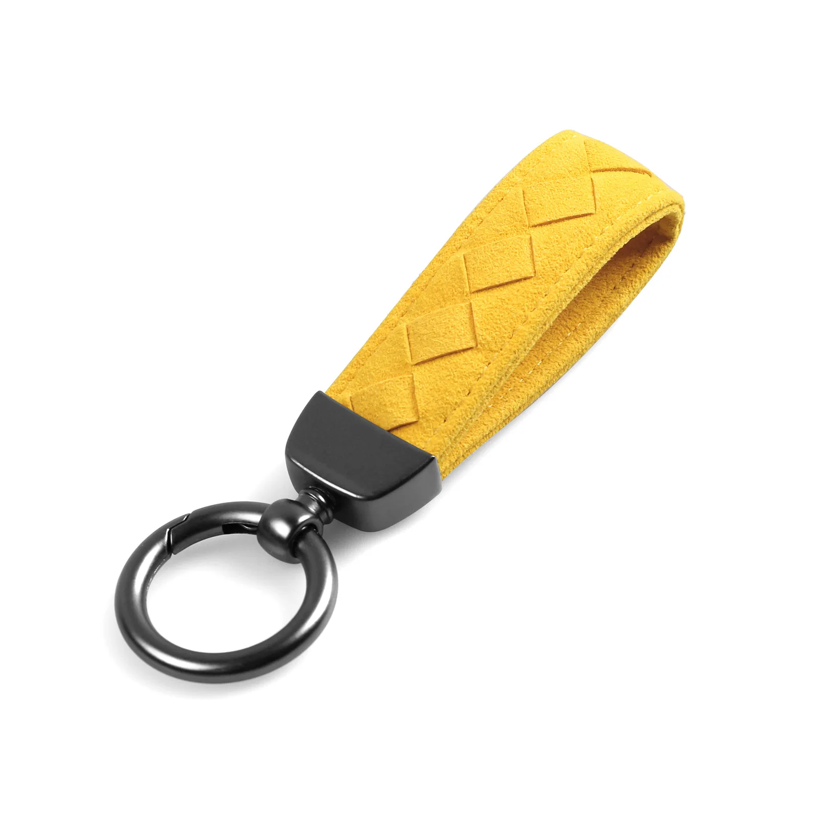 

Alfanxi Car Key Ring,Car Keychain Clip Italy Alcantara Material Universal Key Chain