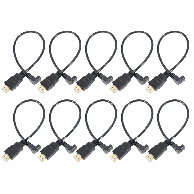 

10X 30Cm Micro-HDMI Right Angle Male To HDMI Male (90 Degrees) - Supports 4K (Type B)